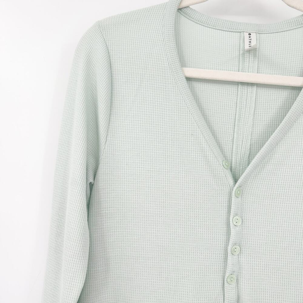Athleta Womens Wind Down Waffle Long Sleeve Henley Lounge Sleep Dress‎ Size S - Picture 4 of 7